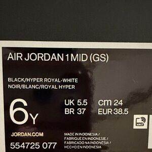 Jordan Kids Sneakers Black Hyper Royal White